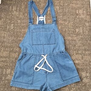 Aritzia denim adjustable romper